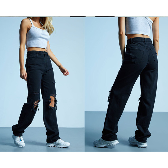 PacSun Denim - PacSun Black Ripped '90s Boyfriend Jeans 28